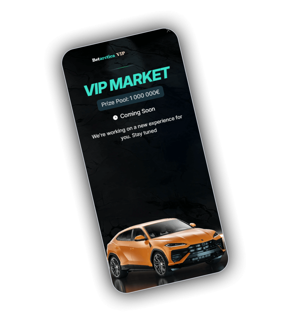 VIP Market von Betarctica mit Preistopf von 1.000.000 Euro und einem orangefarbenen Lamborghini Urus